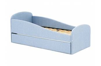 Кровать с ящиком Letmo небесный (рогожка)