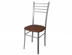 Стул Лайт ДХ-5 на серебряном каркасе обивка коричневый