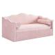 Кровать софа Лея 900 велюр нежно-розовый/галька
