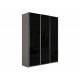 Шкаф-купе Прайм 3-х дверный 1800 три стекла черные Бетон