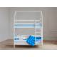 Двухъярусная кровать-домик белый 80х190 см
