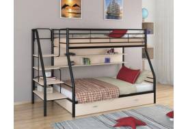 Двухъярусная кровать Толедо 1 ПЯ черный молочный