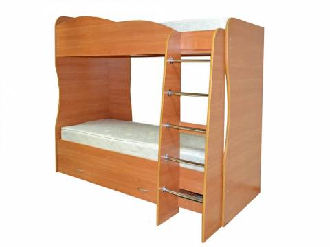 Кровать детская двухъярусная Юниор 2 вишня