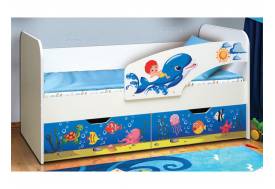 Кровать детская с фотопечатью Дельфин