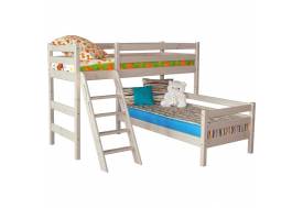 Угловая кровать Соня с наклонной лестницей