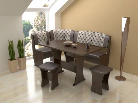 Кухонный угол Ника 6 Лайт Тип 3 Венге Арабика