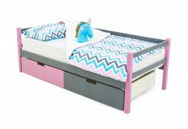 Кровать-тахта Svogen с ящиками лаванда-графит