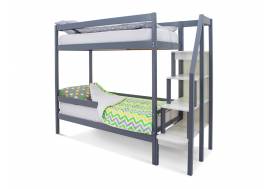 Двухъярусная кровать Svogen с бортиком графит