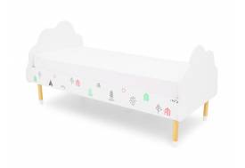 Кровать Stumpa Облако с рисунком Домики розовый, бирюзовый