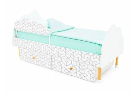 Кровать Stumpa Облако бортик и ящики рисунок Кубики