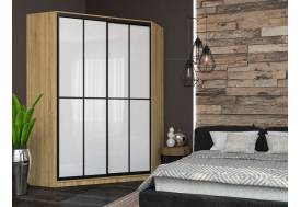 Угловой шкаф-купе Лофт фасад МДФ белый глянец +