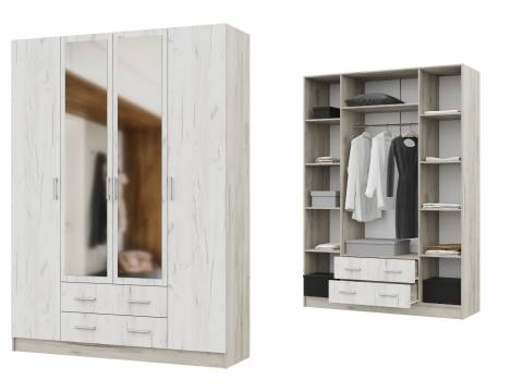 Шкаф четырехстворчатый ШК 602 М Квадро Крафт