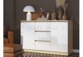 Комод 1200 2 двери 3 ящика Челси Белый, дуб сонома