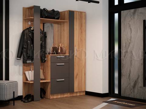 Прихожая Мартина Графит, Дуб крафт