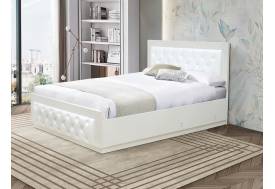 Кровать Венеция 13.3 1200 основание ладэ кожзам белый