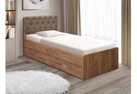 Кровать одинарная №7 с ящиками 800х2000 мягкая спинка каретная стяжка