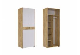 Шкаф двухдверный Адам дуб крафт золотой/белое дерево