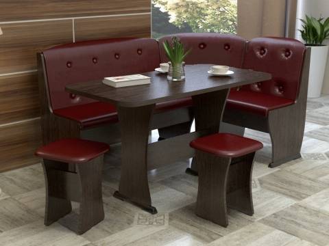 Кухонный уголок Ника-6 Эффект Венге-Бордо