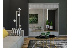 Шкаф-купе Ксения 1600 комбинированный рельефный МДФ/зеркало