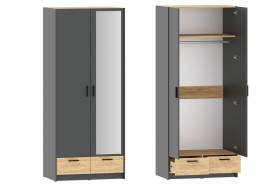 Шкаф для одежды Оттавия НМ 011.80 фасад с зеркалом Антрацит