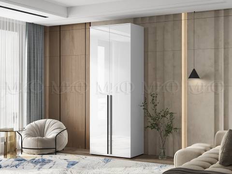 Шкаф двухстворчатый Норд 800 белый глянец МГ