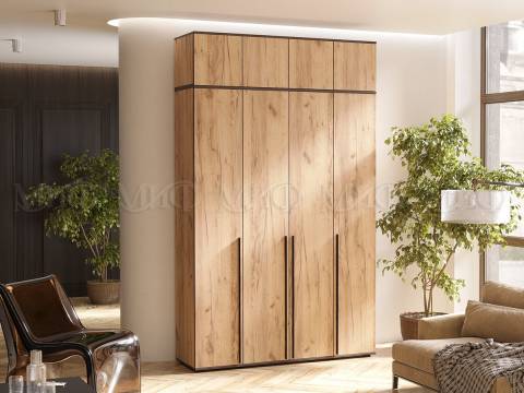 Шкаф четырехстворчатый Норд 1600 с антресолью дуб крафт МГ