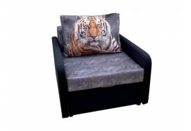Кресло кровать Канзасик с подлокотниками тигр серый