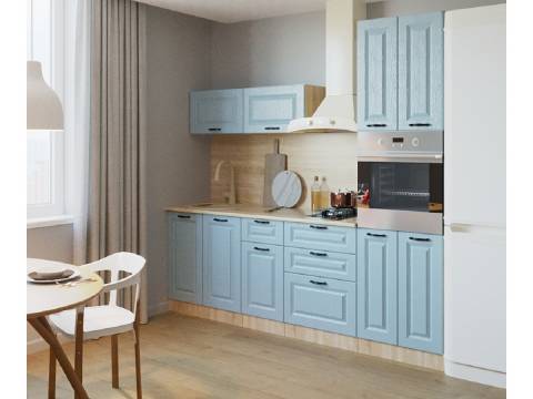 Кухонный гарнитур арт 10 Роял Вуд Голубой Вегас 2400 мм