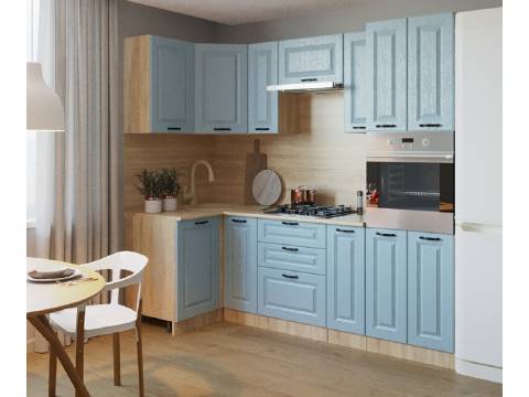 Кухонный гарнитур арт 11 Роял Вуд Голубой Вегас 1000х2400 мм