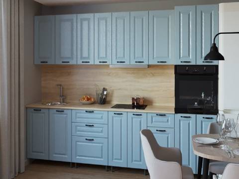 Кухонный гарнитур арт 17 Роял Вуд Голубой Вегас 3000 мм