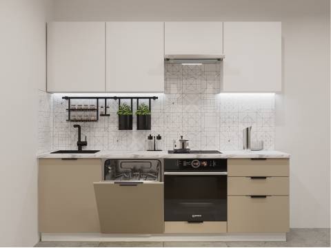 Кухонный гарнитур арт 14 Фаска Тальк Пикрит 2400 мм