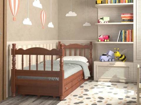 Кровать Алёнка Орех с двумя ящиками