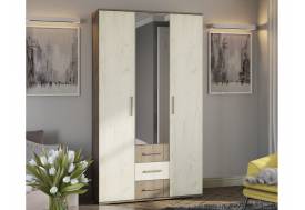 Шкаф трехстворчатый Парма дуб крафт серый-дуб крафт белый