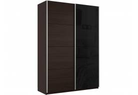 Шкаф-купе Прайм 2-х дверный 1200 ДСП/Стекло Черное Венге