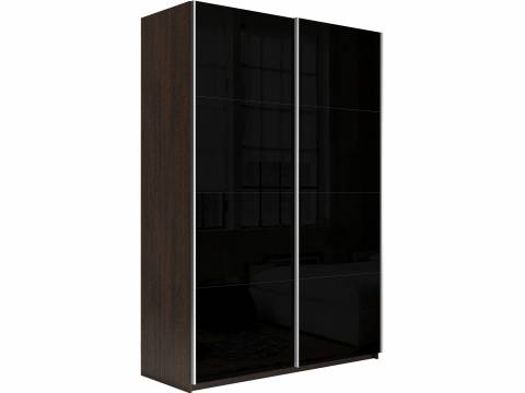 Шкаф-купе Прайм 2-х дверный 1400 Стекло Черное Венге