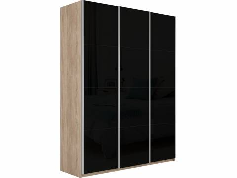 Шкаф-купе Прайм 3-х дверный 2100 три стекла черные Сонома