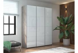 Шкаф-купе Прайм 3-х дверный 2100 три стекла белые Бетон