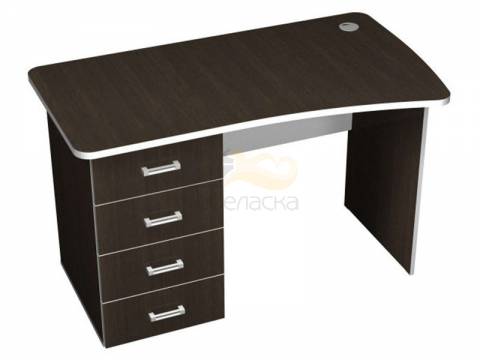 Стол письменный эргономичный с тумбой правый с кабель каналом ПСтЭ2.14Пр