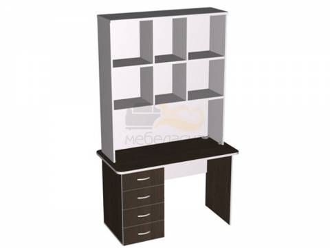 Стол письменный с тумбой правый с надставкой 3-ярусной ПСт1.12Пр-ПН3.12