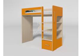 Кровать двухъярусная №10 без дивана Дуб молочный/манго