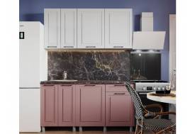 Кухня Аликанте 1600 МДФ Белый снег/пудра без столешницы