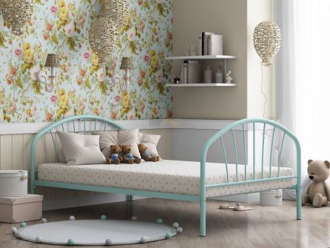 Кровать металлическая Эвора 120 Бирюзовый