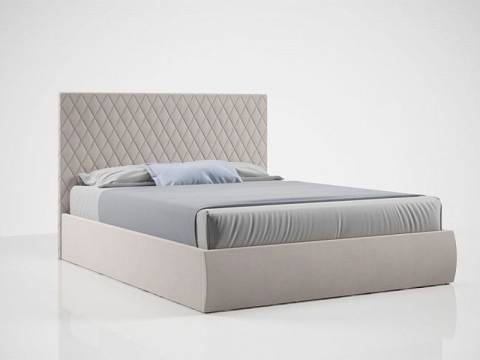 Кровать Стелла с ПМ 1600х2000 мм микровелюр бежевый