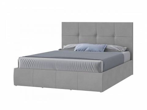 Кровать Твист с ПМ 1800х2000 мм микровелюр светло-серый
