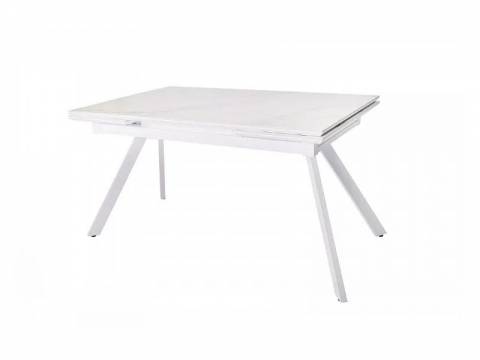 Стол раздвижной Атлант 1600 мрамор белый/белый муар