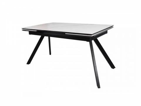 Стол раздвижной Атлант 1600 мрамор белый/черный муар