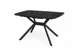 Стол раздвижной Олимп 1140 мм мрамор черный/черный муар