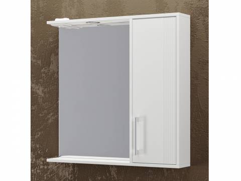 Шкаф-зеркало Альба 60 со светильником правый суфле