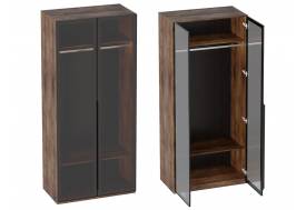 Шкаф двухстворчатый Браун со стеклянными дверями без светильника