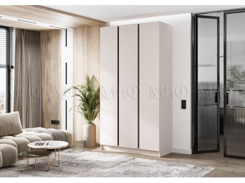 Шкаф трехстворчатый Келвин (1200) Кашемир-вставка черная